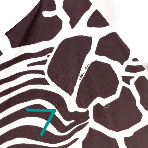 Adam Lippes Animal Print Silk Slip Dress White Brown V-Neck Sleeveless Sz 4 - Picture 10 of 12